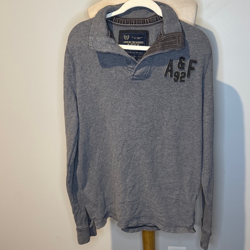 Vintage Y2K Abercrombie & Fitch Gray Pullover Sweatshirt men’s L